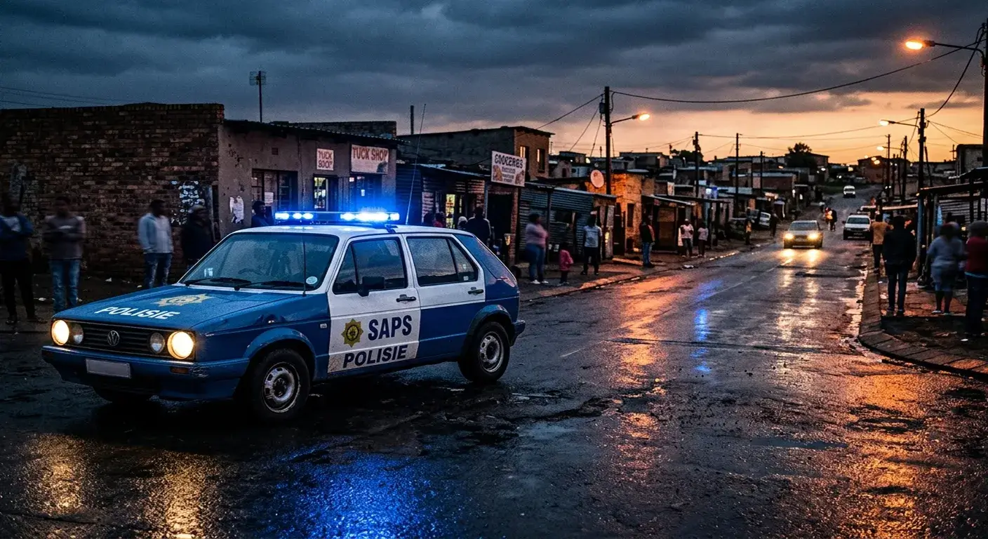 SAPS police VW Citi Golf in GTA Mzansi - blue-and-white South African Police Service livery