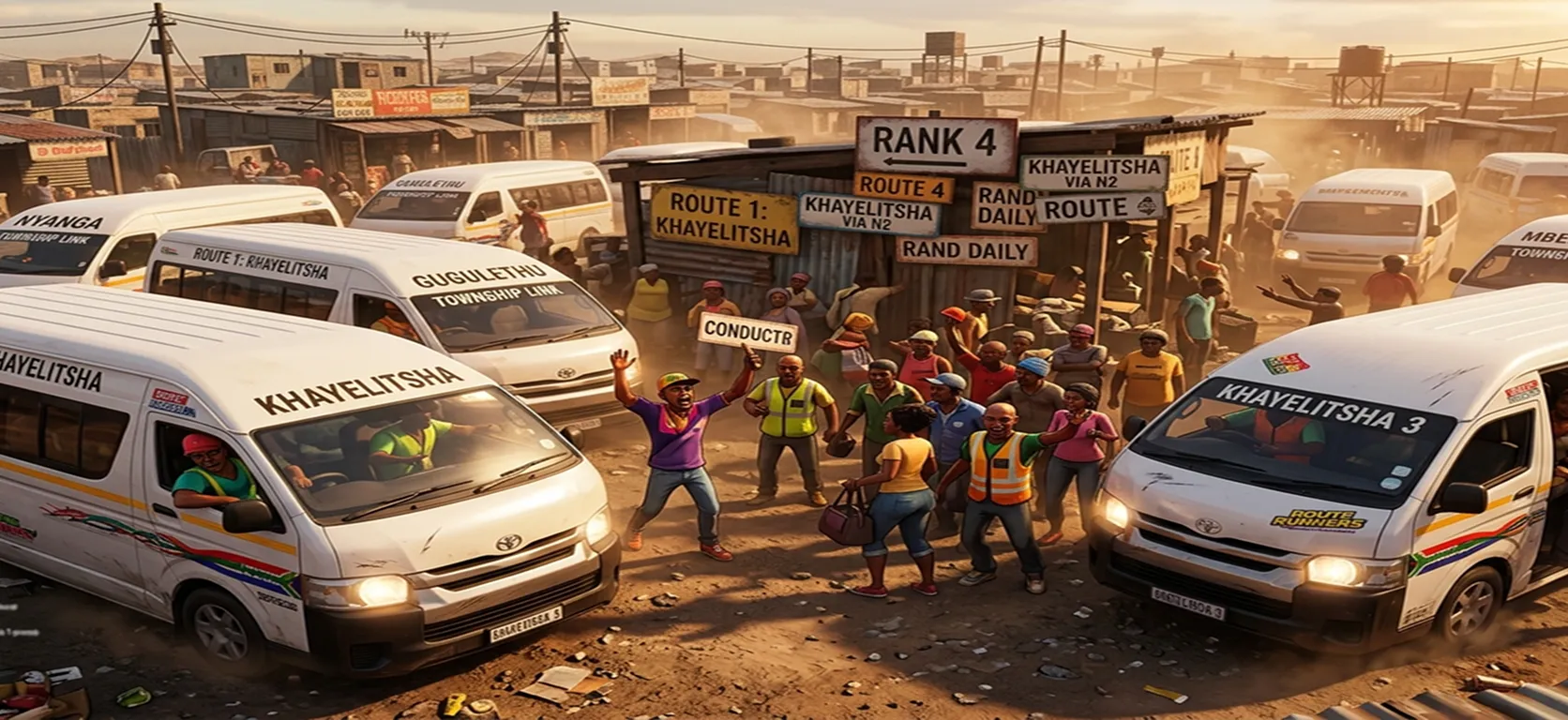 GTA Mzansi roleplay scenario at a township taxi rank